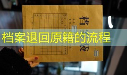 档案退回原籍的流程