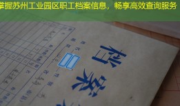 掌握苏州工业园区职工档案信息，畅享高效查询服务