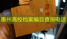 惠州高校档案编目查询电话