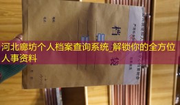 河北廊坊个人档案查询系统_解锁你的全方位人事资料