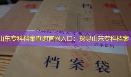 山东专科档案查询官网入口：探寻山东专科档案