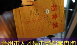 台州市人才是市场档案查询