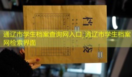 通辽市学生档案查询网入口_通辽市学生档案网检索界面