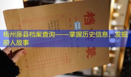 梧州藤县档案查询——掌握历史信息，发掘前人故事