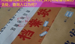 河南省档案去向查询入口_探究河南省档案的去处，查询入口为何？