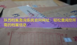 陕西档案查询系统官网网址：轻松查阅您所需的档案信息
