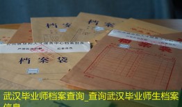 武汉毕业师档案查询_查询武汉毕业师生档案信息