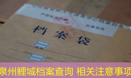 泉州鲤城档案查询 相关注意事项