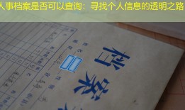 人事档案是否可以查询：寻找个人信息的透明之路