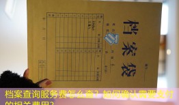 档案查询服务费怎么查？如何确认需要支付的相关费用？