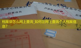 档案袋怎么网上查询_如何在网上查询个人档案信息？