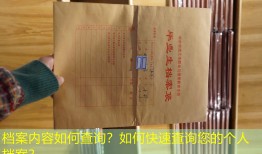 档案内容如何查询？如何快速查询您的个人档案？