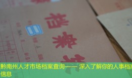 黔南州人才市场档案查询—— 深入了解你的人事档案信息