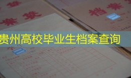 贵州高校毕业生档案查询