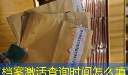 档案激活查询时间怎么填