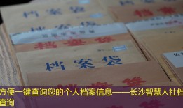 方便一键查询您的个人档案信息——长沙智慧人社档案查询