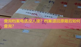 查询档案电话没人接？档案退回原籍后如何查询？
