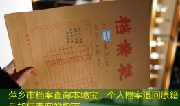 萍乡市档案查询本地宝：个人档案退回原籍后如何查询的指南