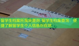 留学生档案所属地查询_留学生档案查询：便捷了解留学生个人信息所在地