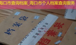 海口市查询档案_海口市个人档案查询服务