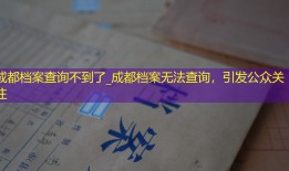 成都档案查询不到了_成都档案无法查询，引发公众关注