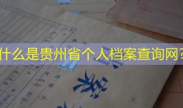 什么是贵州省个人档案查询网?