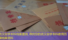 武汉自学本科档案查询_寻找您的武汉自学本科教育历程档案资料
