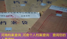 河南档案查询_河南个人档案查询：查阅您的人事资料。