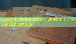 学籍档案到底在哪查询啊？如何查询个人学籍档案的具体位置？
