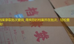 档案录取批次查询_寻找您的档案所在批次，轻松查询！
