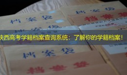 陕西高考学籍档案查询系统：了解你的学籍档案！