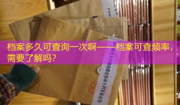 档案多久可查询一次啊——档案可查频率，需要了解吗？