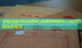 学籍档案存到地查询_将学生档案存入地方数据库供查询