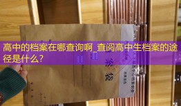 高中的档案在哪查询啊_查阅高中生档案的途径是什么？