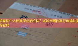 想查询个人档案所在的机构？试试学籍档案存放地址查询官网