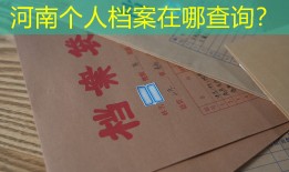 河南个人档案在哪查询？