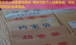南京市人档案查询系统_南京市的个人档案系统，轻松查询您的档案信息。