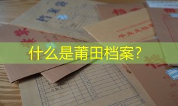 什么是莆田档案？