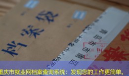 重庆市就业网档案查询系统：发现您的工作更简单。