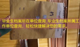 毕业生档案所在单位查询_毕业生档案所属工作单位查询，轻松快捷解决您的需求。