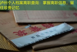 泸州个人档案离职查询：掌握离职信息，留住珍贵记忆