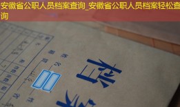 安徽省公职人员档案查询_安徽省公职人员档案轻松查询