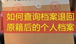 如何查询档案退回原籍后的个人档案