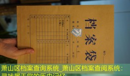 萧山区档案查询系统_萧山区档案查阅系统：寻找属于您的历史记忆