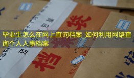 毕业生怎么在网上查询档案_如何利用网络查询个人人事档案
