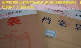 重庆市南川区档案代码查询_南川区档案查询服务，轻松获取个人档案代码！