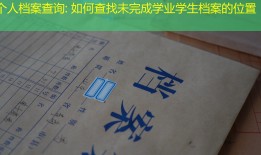 个人档案查询: 如何查找未完成学业学生档案的位置