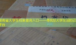湖南省大学生档案查询入口——寻找您大学生活的记录平台