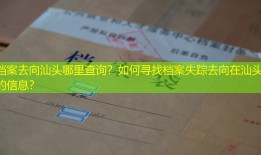 档案去向汕头哪里查询？如何寻找档案失踪去向在汕头的信息？