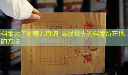 档案丢了到哪儿查询_寻找丢失的档案所在地的方法